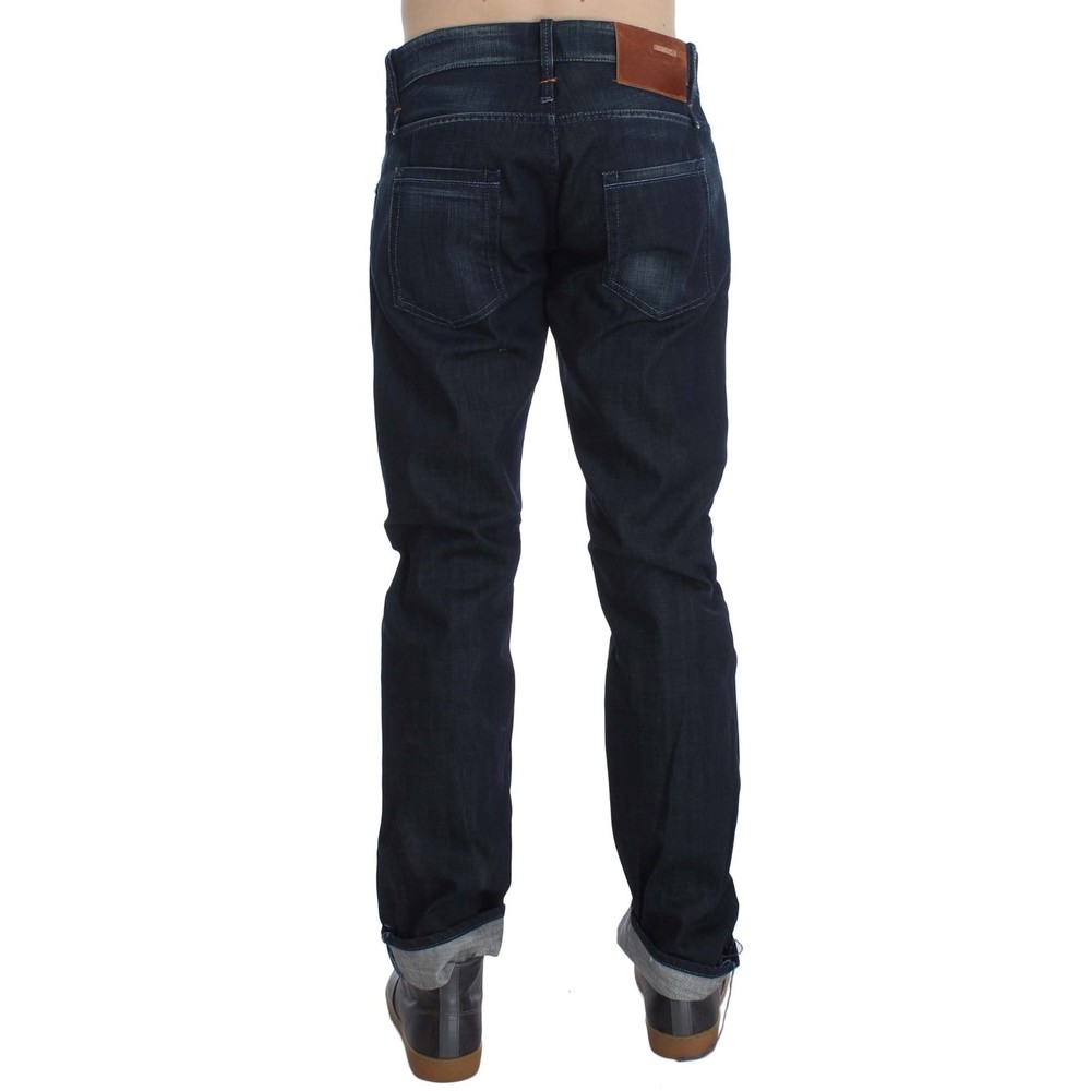 nan Blue Wash Cotton Regular Straight Fit Jeans - Picture 4 of 6